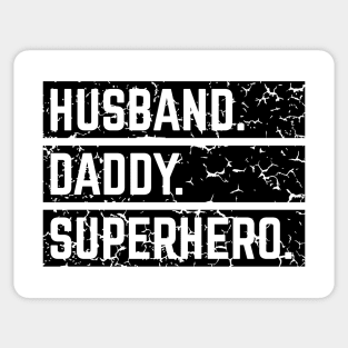 Husband Daddy Superhero (Super Dad / Superdaddy / Vintage / Black) Sticker